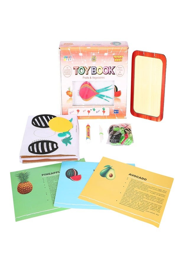 Techny Birds Technybirds Wooden Blocks and Fruits and Vegetables Toy Book Combo | Educational Toys for Kids | Montessori Learning | Building Skills | Nutritional Awareness - Image 5